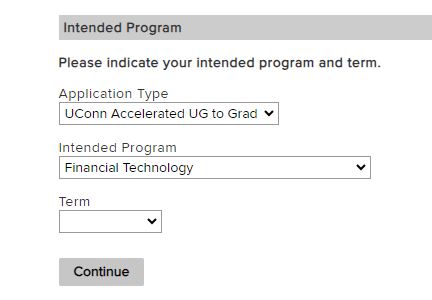 Screenshot of Financial Technology Accelerated Program selection how to apply